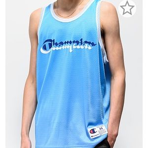 Champion Blue & White Mesh Tank Top